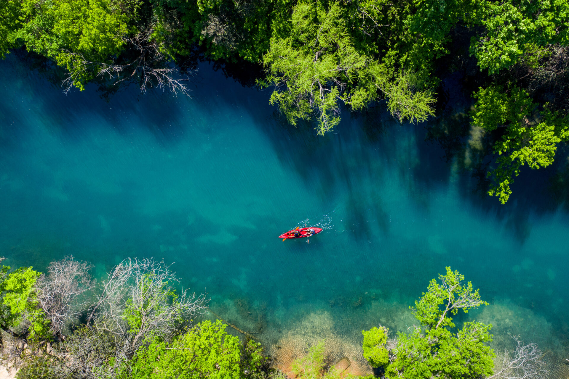 Canoe on a Central Texas River