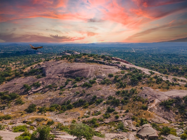 Landscape view of Enchanted Rock in Fredericksburg, TX.