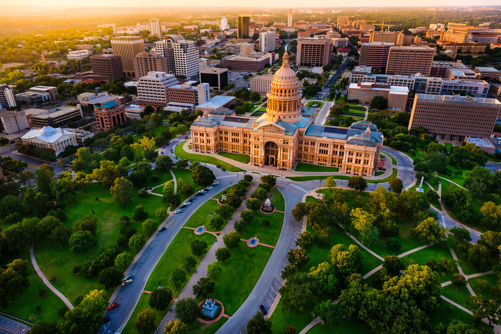 Aerial view of Austin.