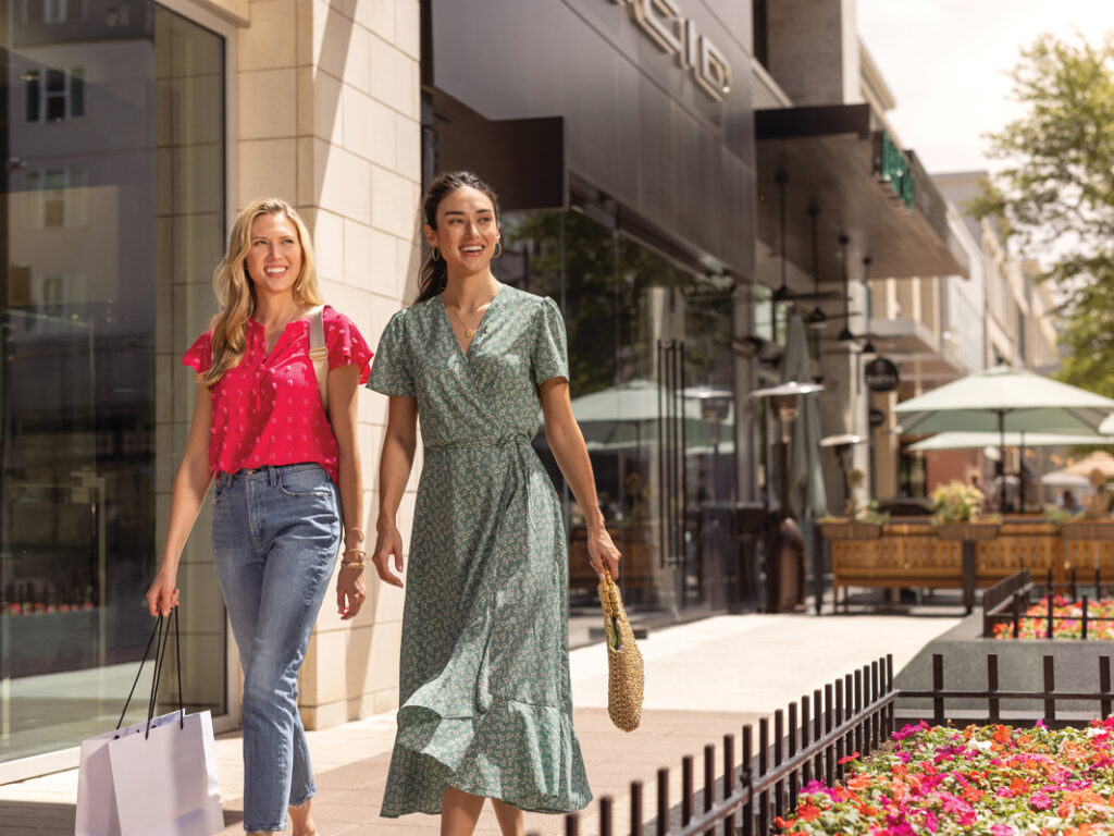 Weekend Getaway: Two females shopping in Plano
